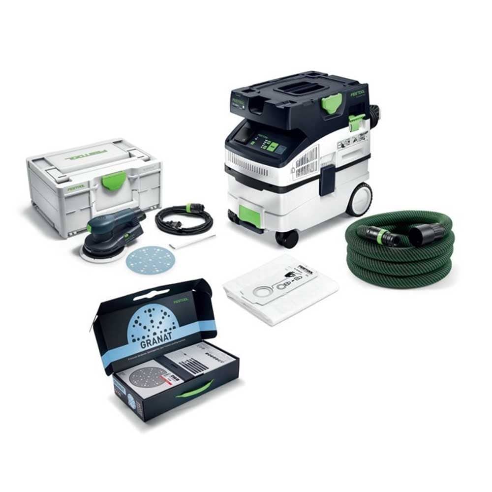 Limited Edition ETS EC 150/5 Sander Plus CT MIDI I HEPA Dust Extractor with 60 Piece Granat Abrasives Value Kit