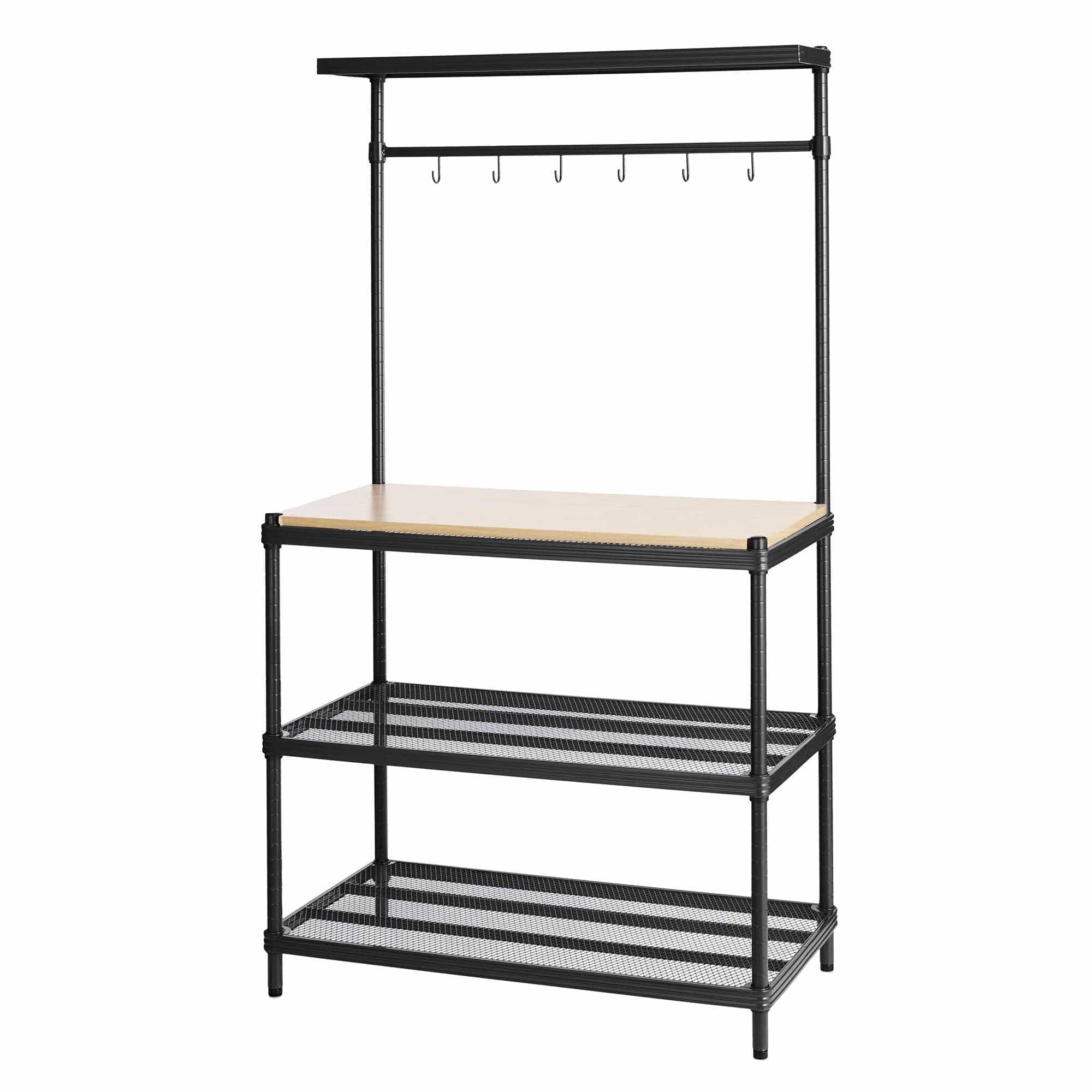 MeshWorks Utility Unit with Wood Top Black