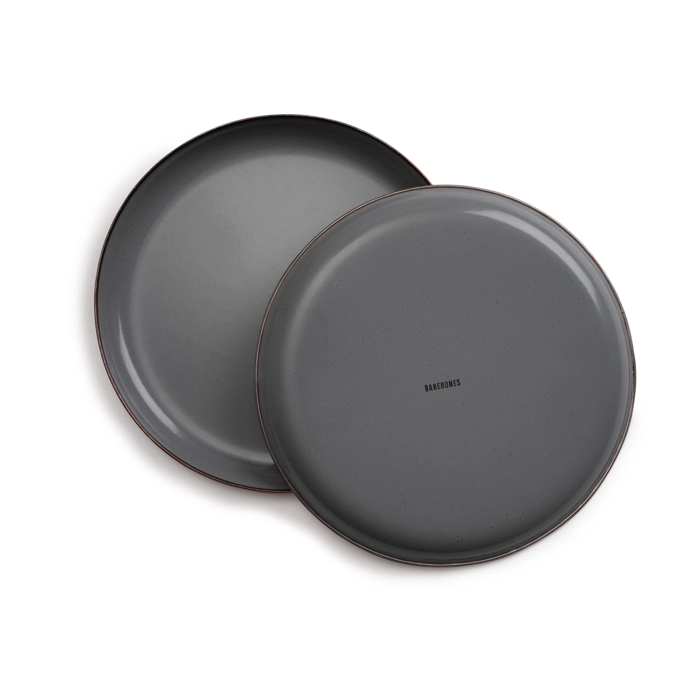 Enamel Deep Plate Set Slate Gray Indoor/Outdoor