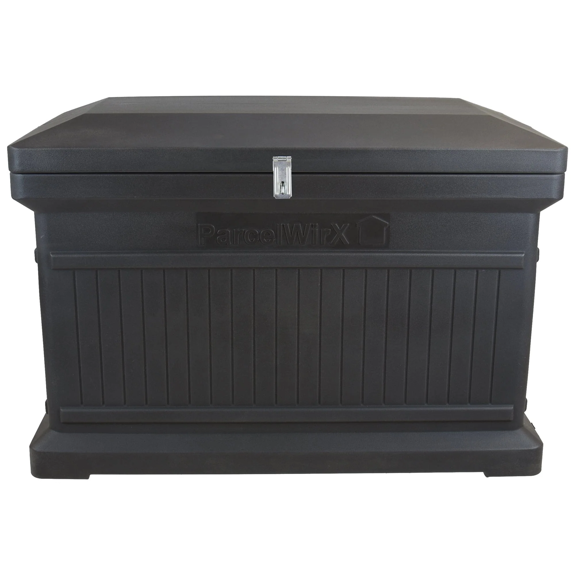 ParcelWirx Premium Horizontal Lockable Package Delivery Box with Hinged Lid Graphite