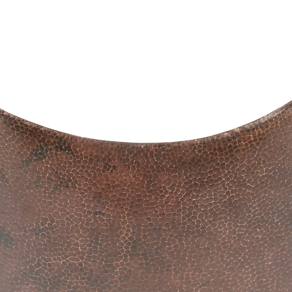 1595-18-rectangle-modern-slope-hammered-copper-sink-6.webp 18" Rectangle Modern Slope Hammered Copper Sink