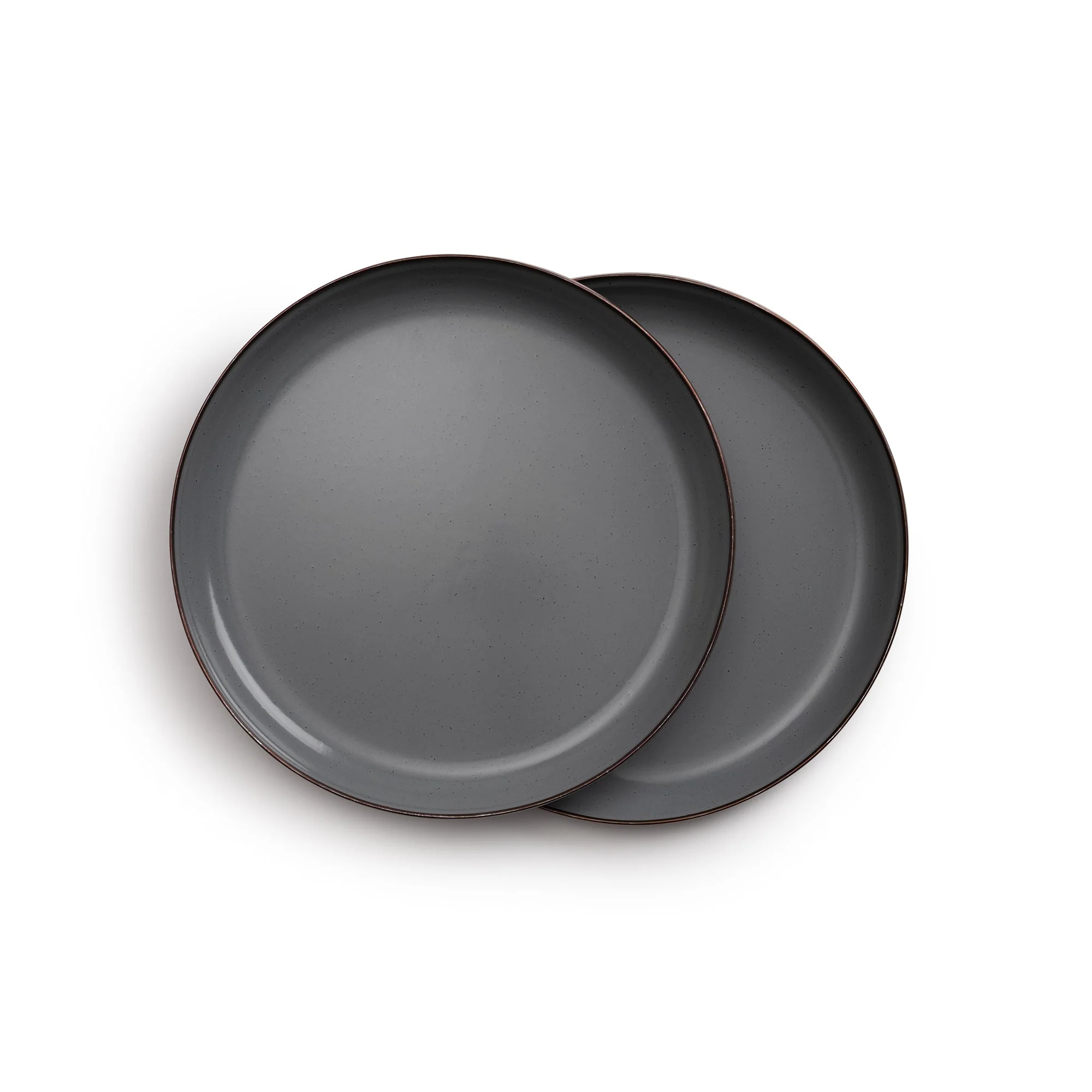 Enamel Salad Plate Set Slate Gray Indoor/Outdoor