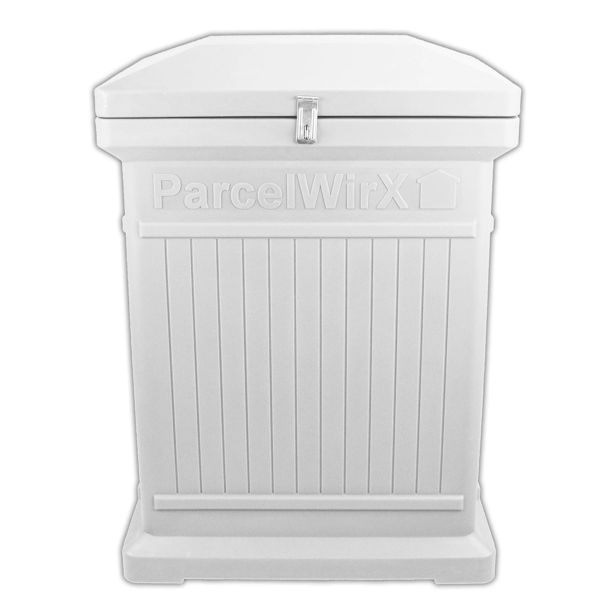 ParcelWirx Premium Vertical Lockable Package Delivery Box with Hinged Lid Slate Gray