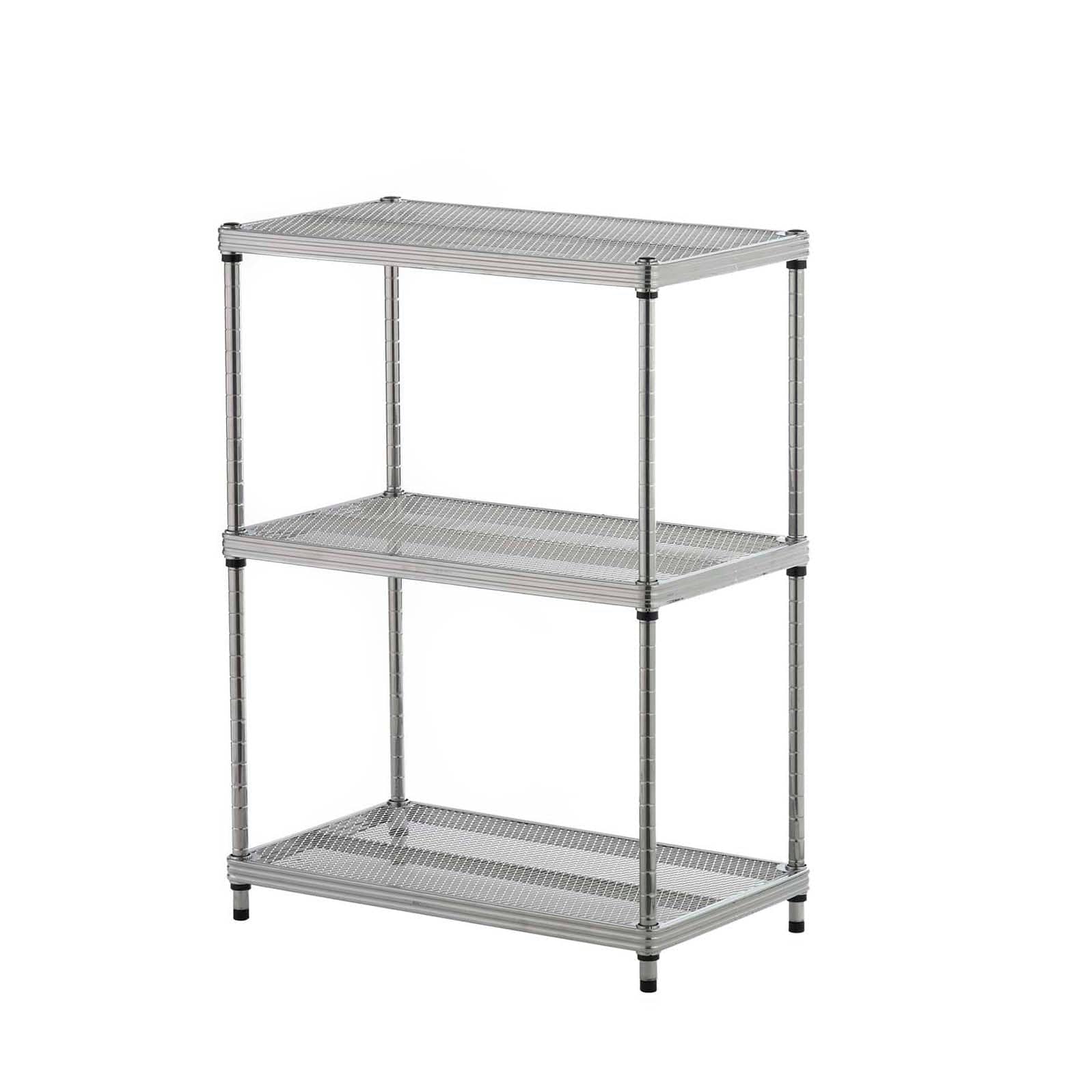 MeshWorks Shelving 3 Tier Silver