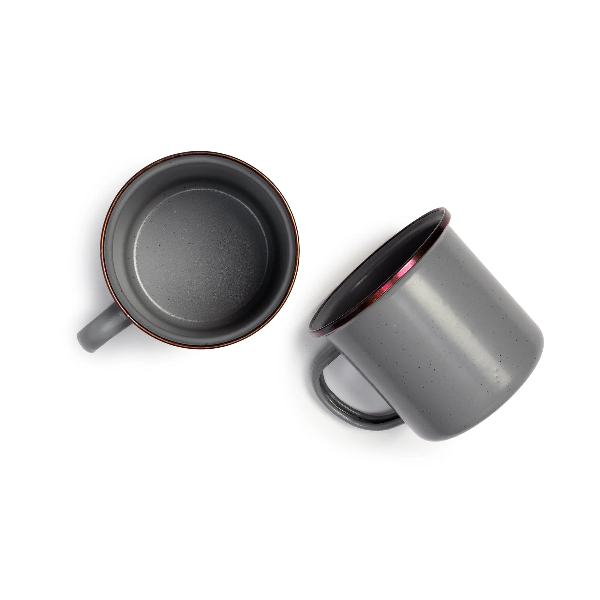 Enamel Cup Set Slate Gray Indoor/Outdoor