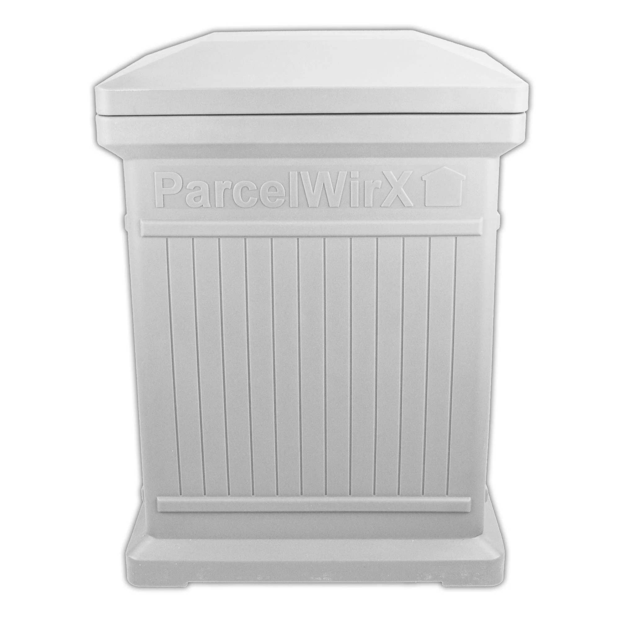 ParcelWirx Vertical Package Delivery Box with Lift Off Lid Slate Gray