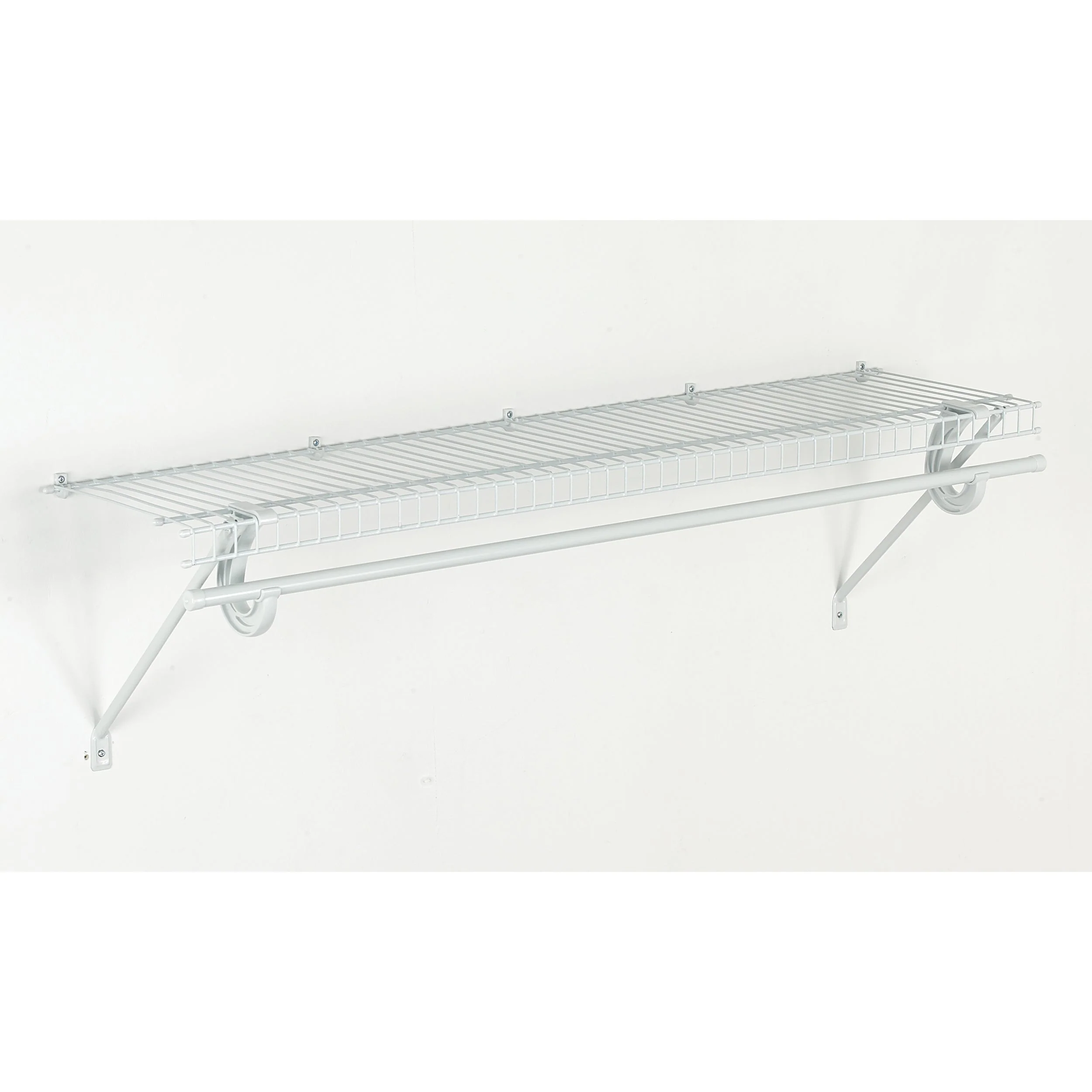 SuperSlide Ventilated Shelf Kit with Hang Rod 48" W x 12" D, White