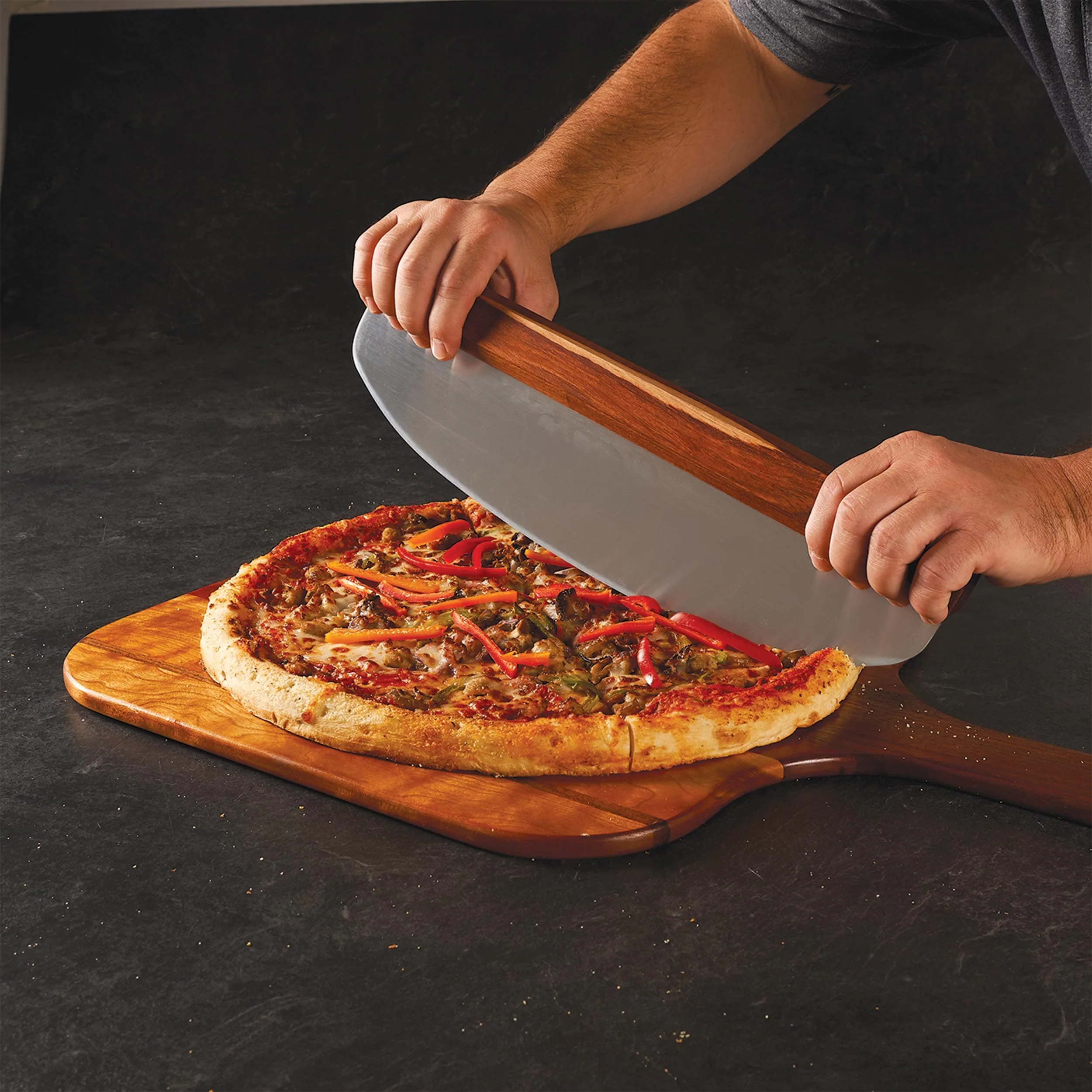 16" Rocking Pizza Cutter Kit - Stainless Steel