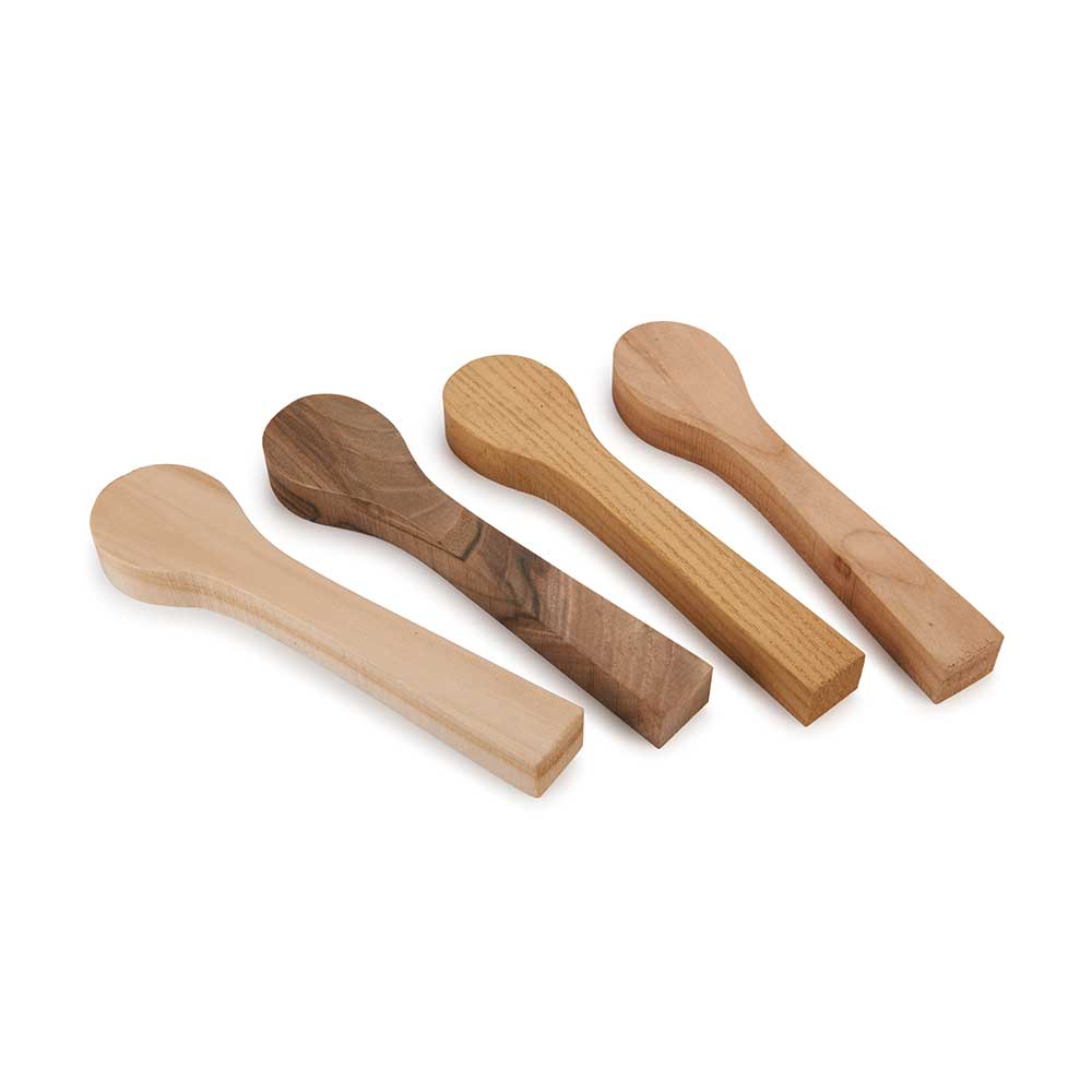 Mini Spoon Blank Set - Cherry, Basswood, Mulberry and Walnut - 4 Piece