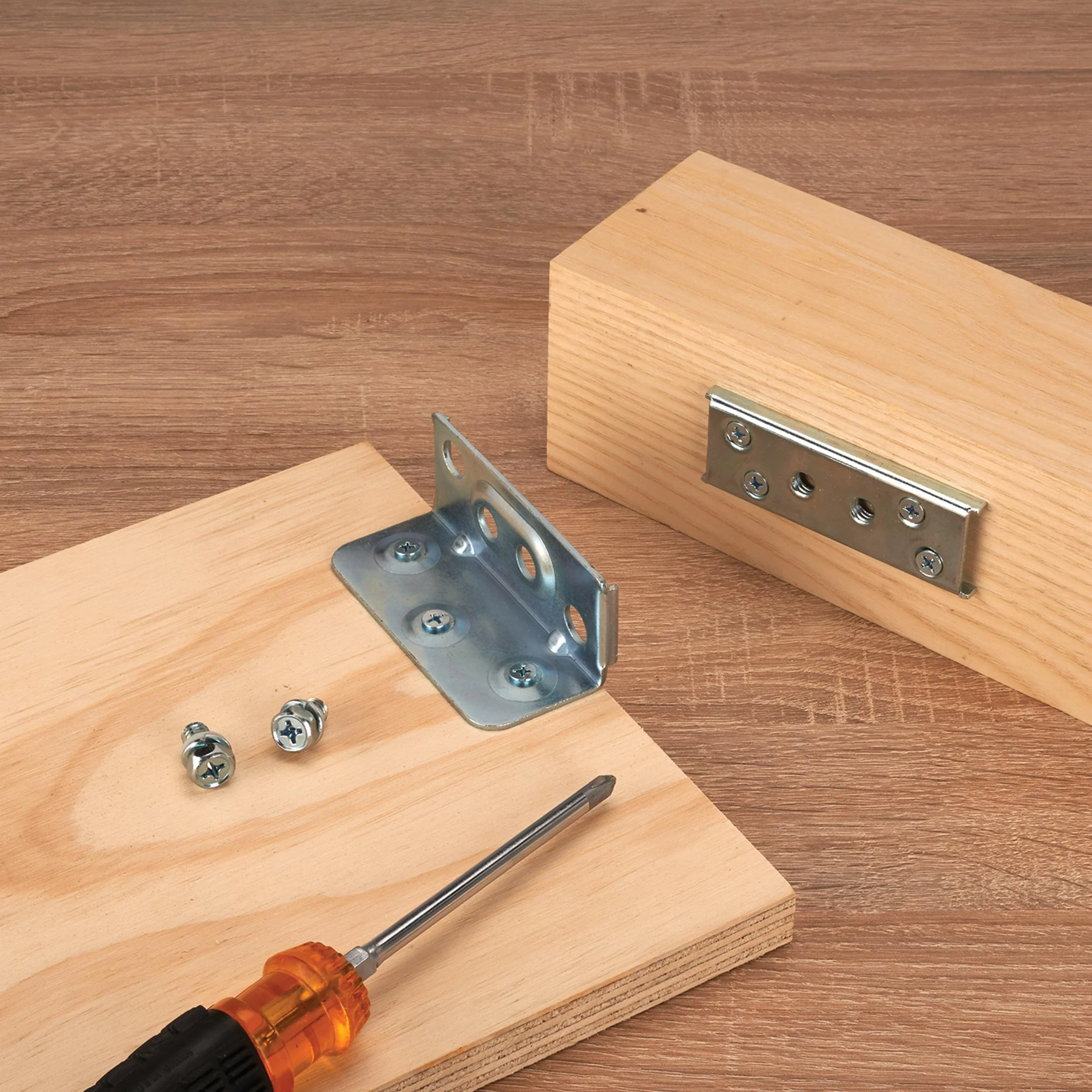 Surface-Mount Knock Down Low Profile Bed Frame Hardware - 1 Set
