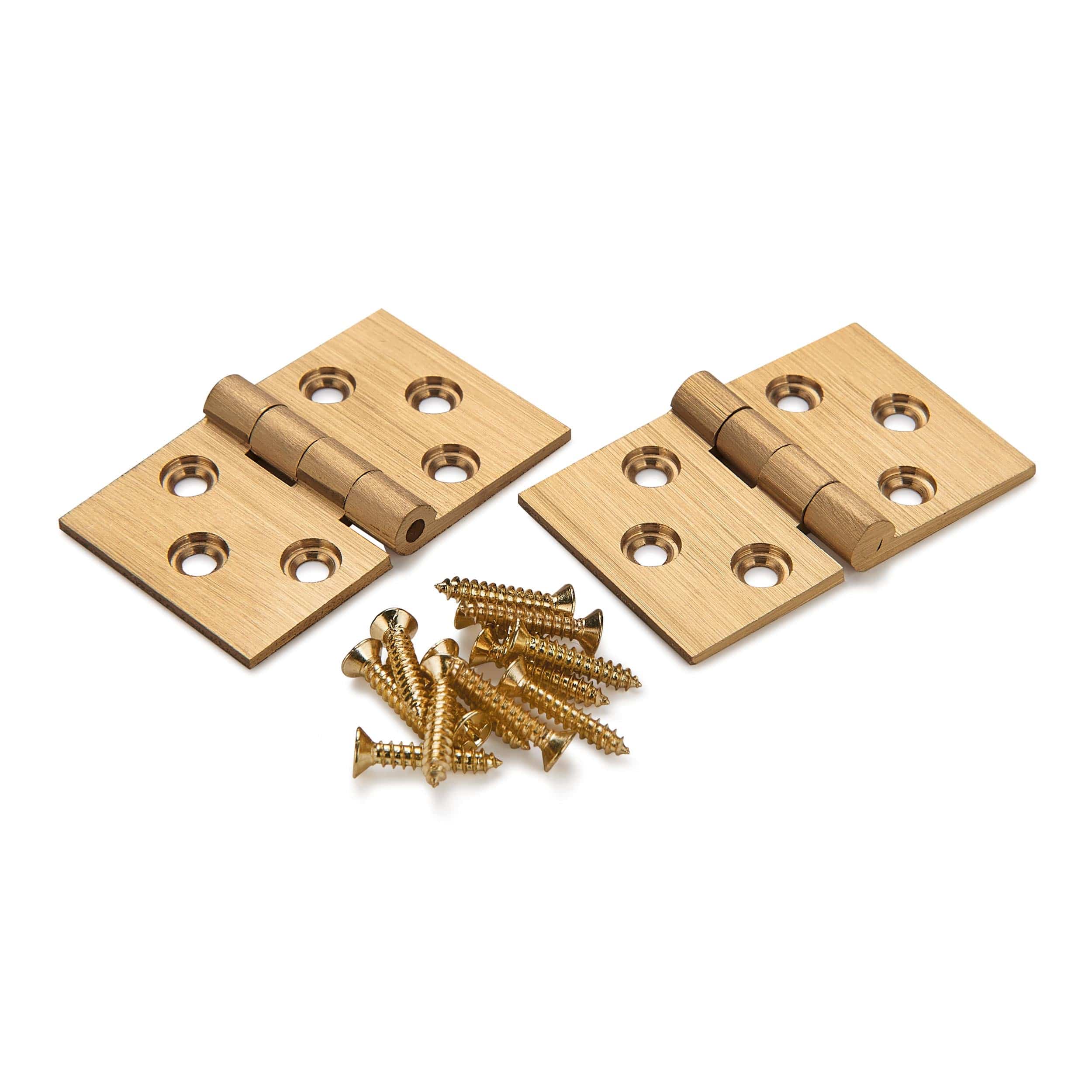 Broad Cabinet Hinge with Screw - Solid Brass - Pair