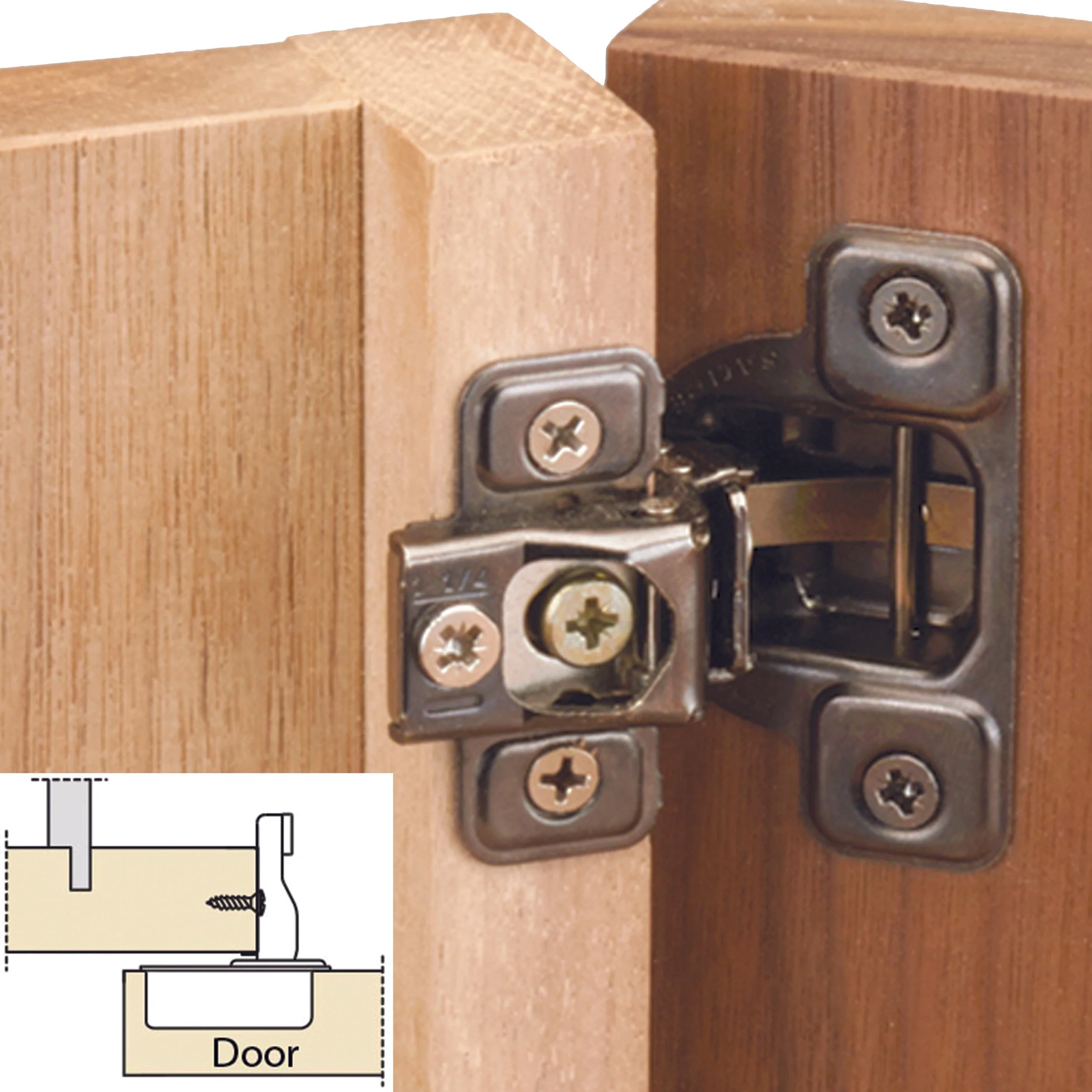 106° Excen-Three Self Close Face Frame Hinge - Pair