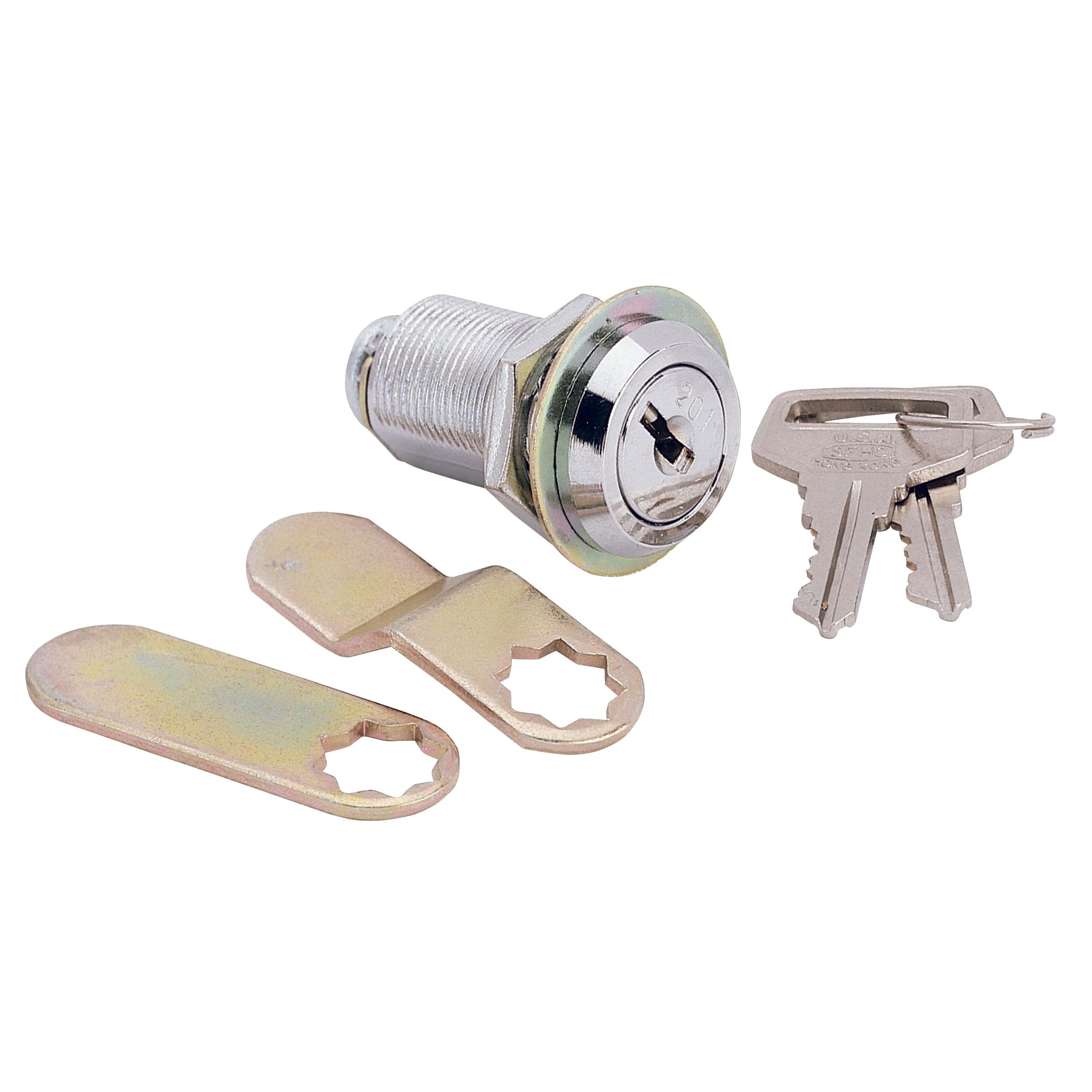 Cam Lock Threaded Cylinder Chrome