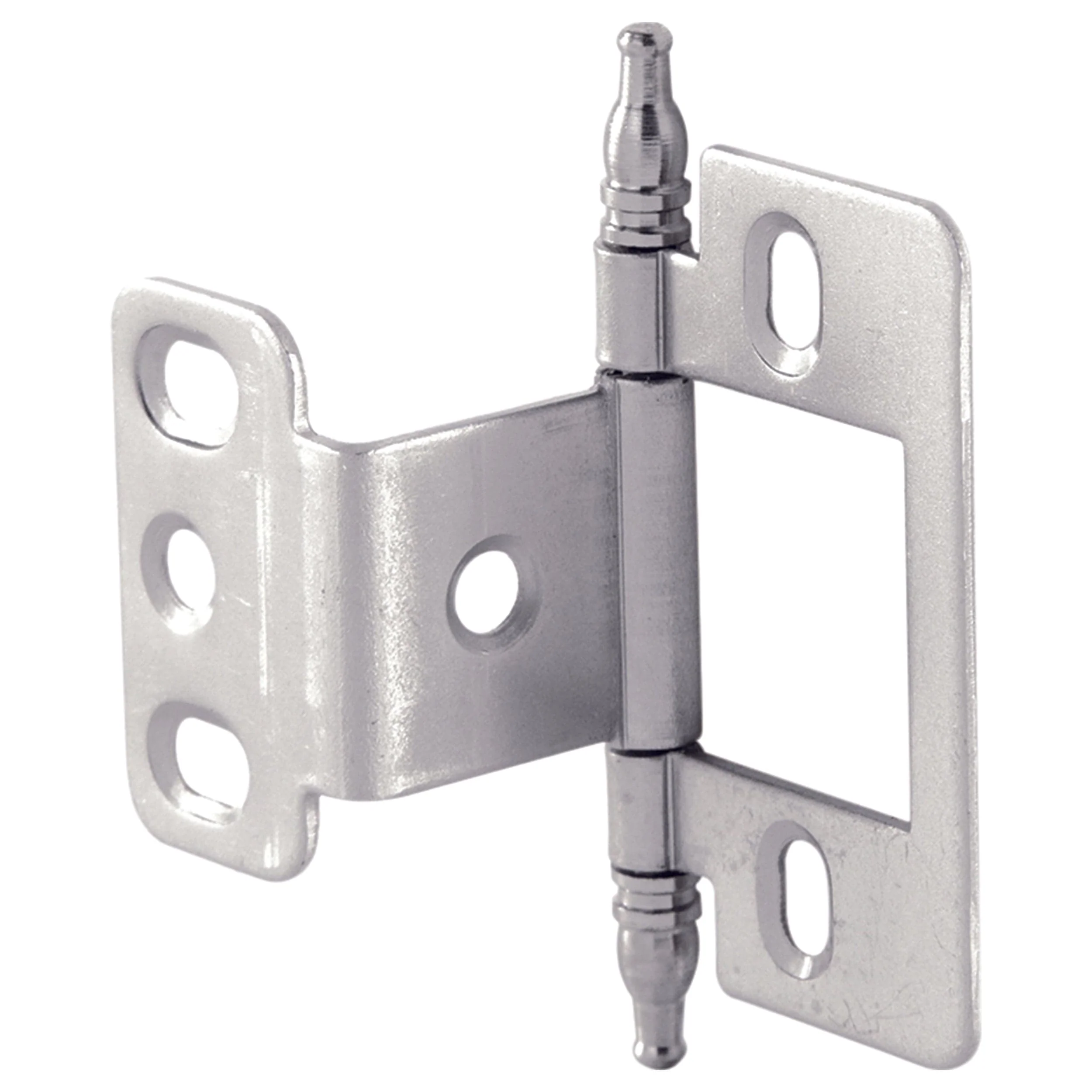 Non-Mortise Partial Wrap Hinge with Minaret Finial -  Matte Nickel Finish