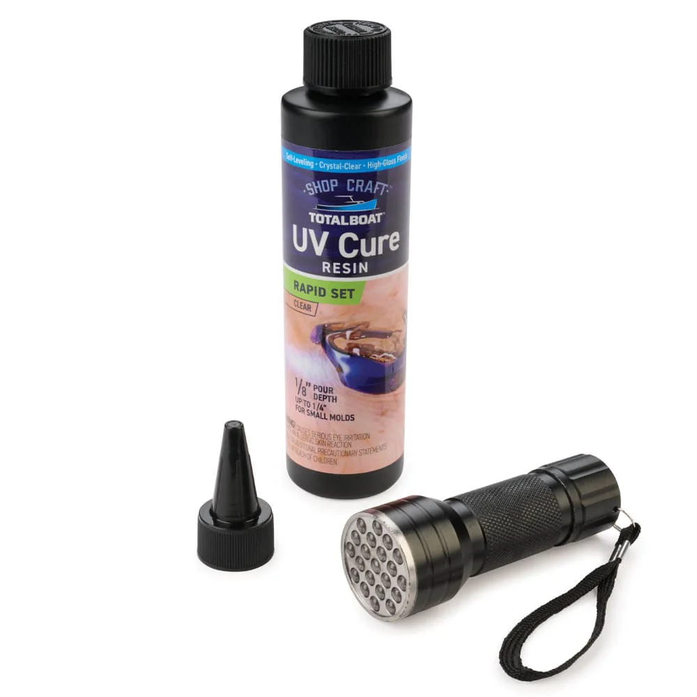 UV Cure Resin Kit with UV Flashlight - Clear - 7 oz