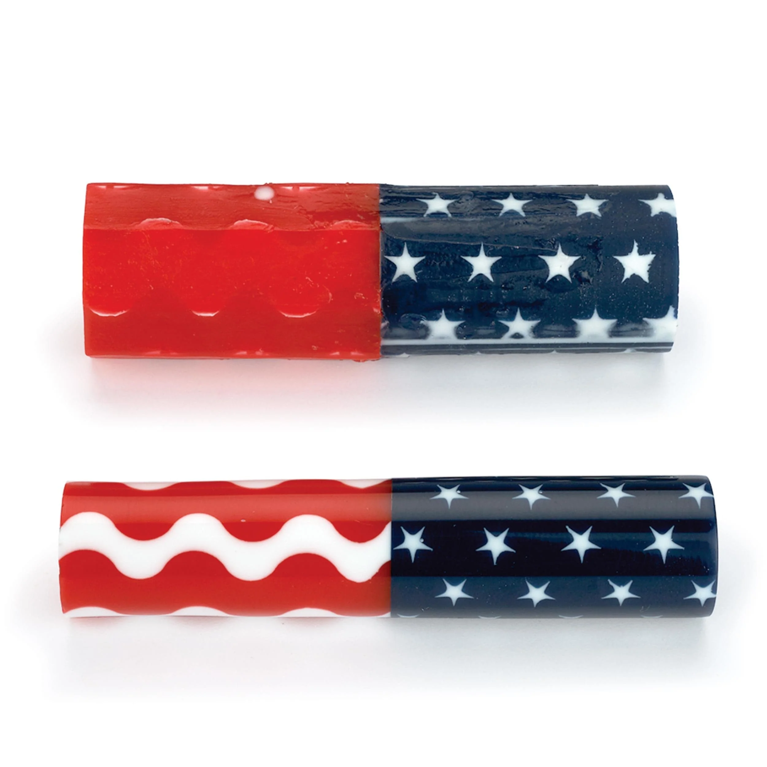 Acrylic Pen Blank -  Stars & Wavy Stripes - 3/4" x 3/4" x 3"