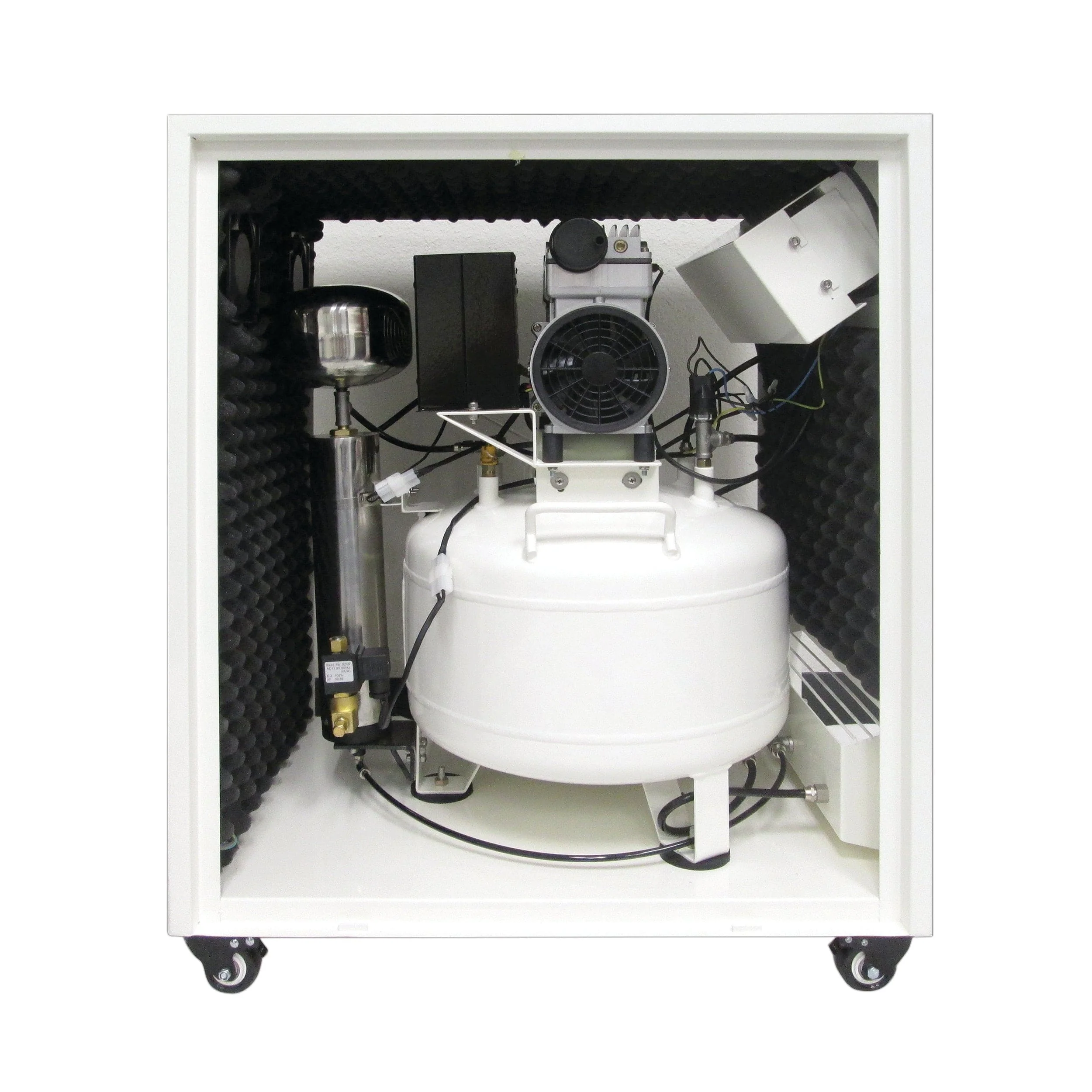 1HP 8 Gallon Oil-Free Steel Tank Air Compressor in Soundproof Cabinet