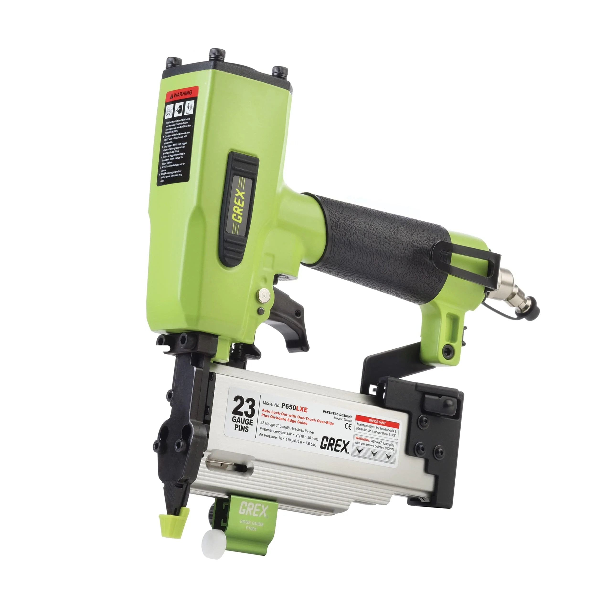 23-Gauge 2" Headless Pinner with One-Touch Override Lock-Out