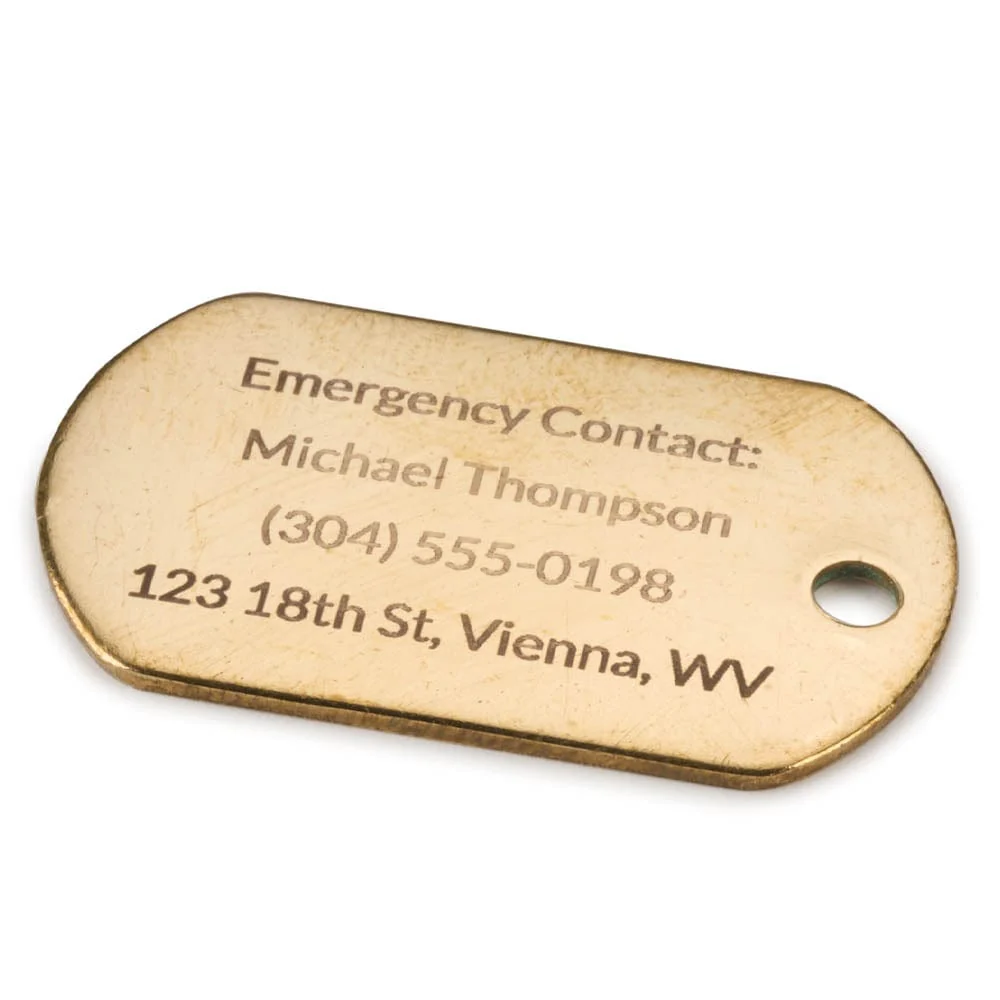 Dog Tag Engraving Blank - Brass - 4 Piece